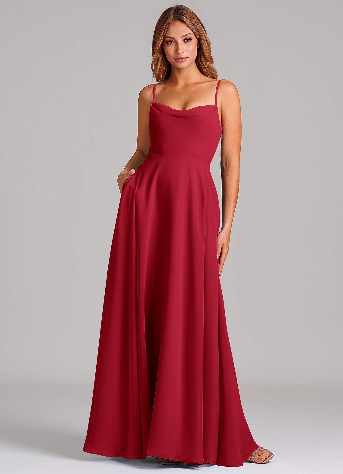 scarlet color bridesmaid dresses Azazie Elle scarlet red bridesmaid dresses