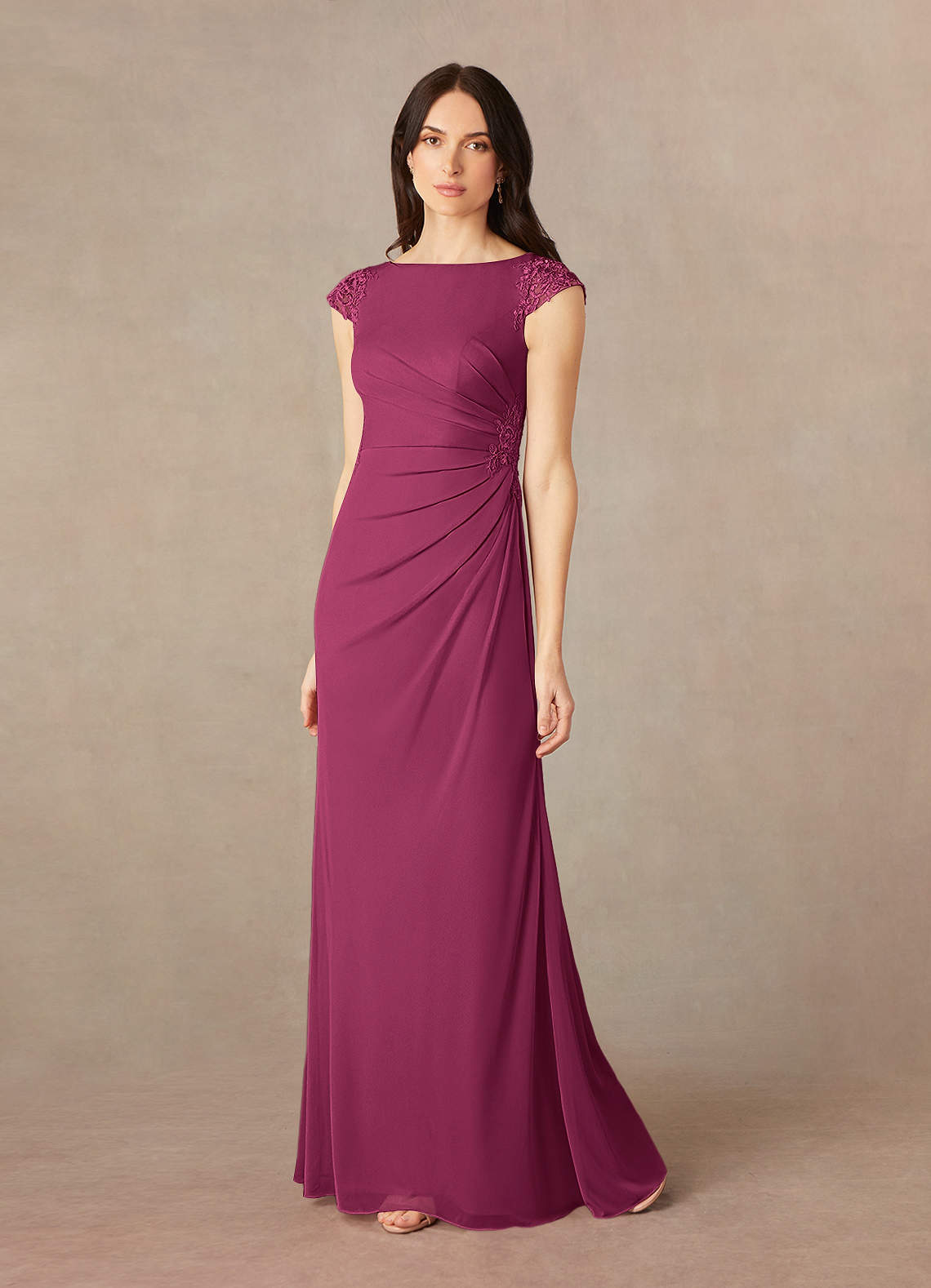 Azazie Janie Mother of the Bride Dresses Mulberry Mermaid Lace Dress image1