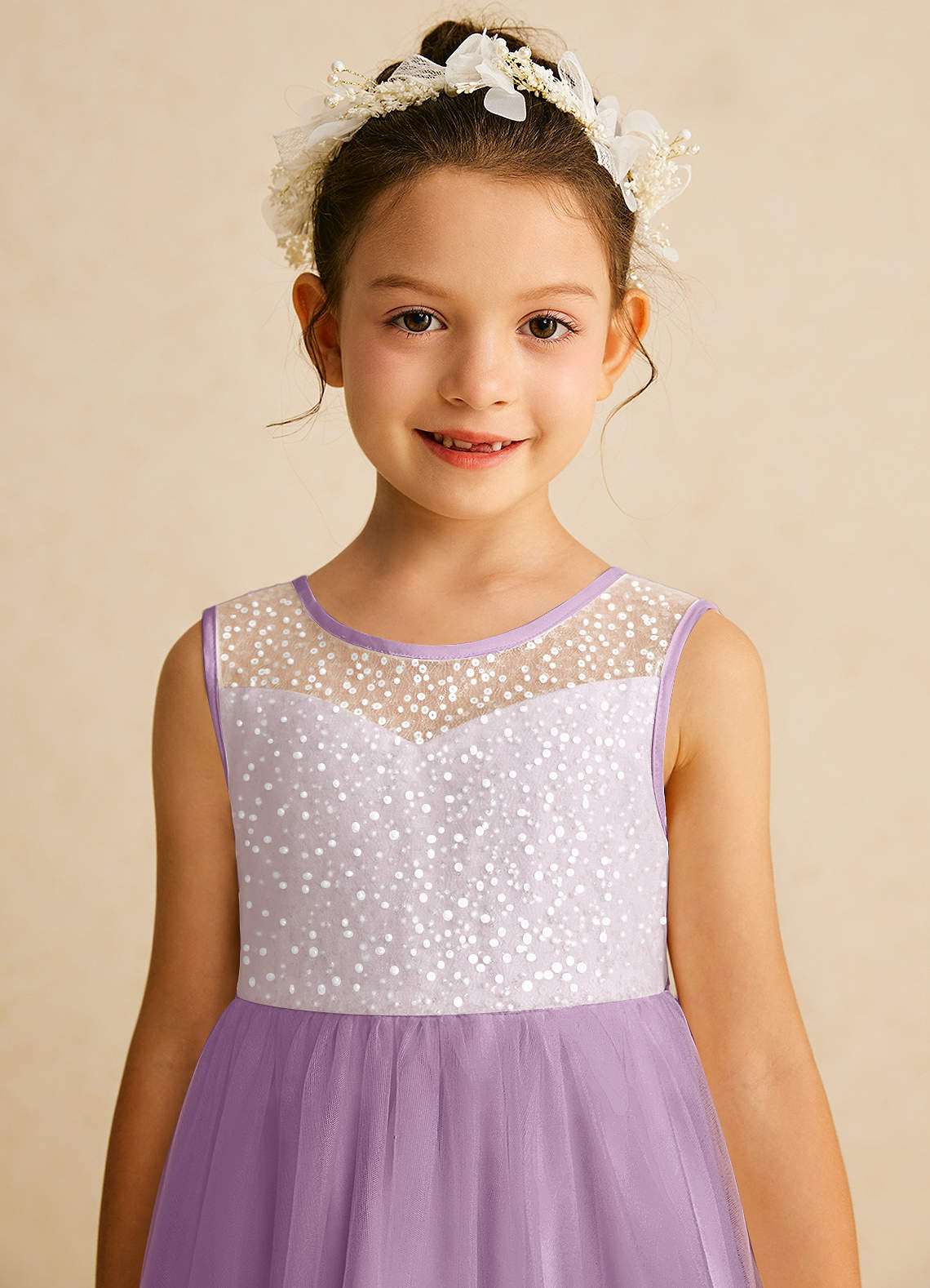 Azazie Tay Wisteria A-Line Sequins Tulle Dress Azazie CA