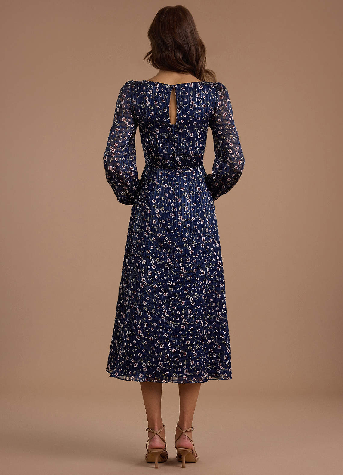 Edith Floral Gingham Midi Dress image1