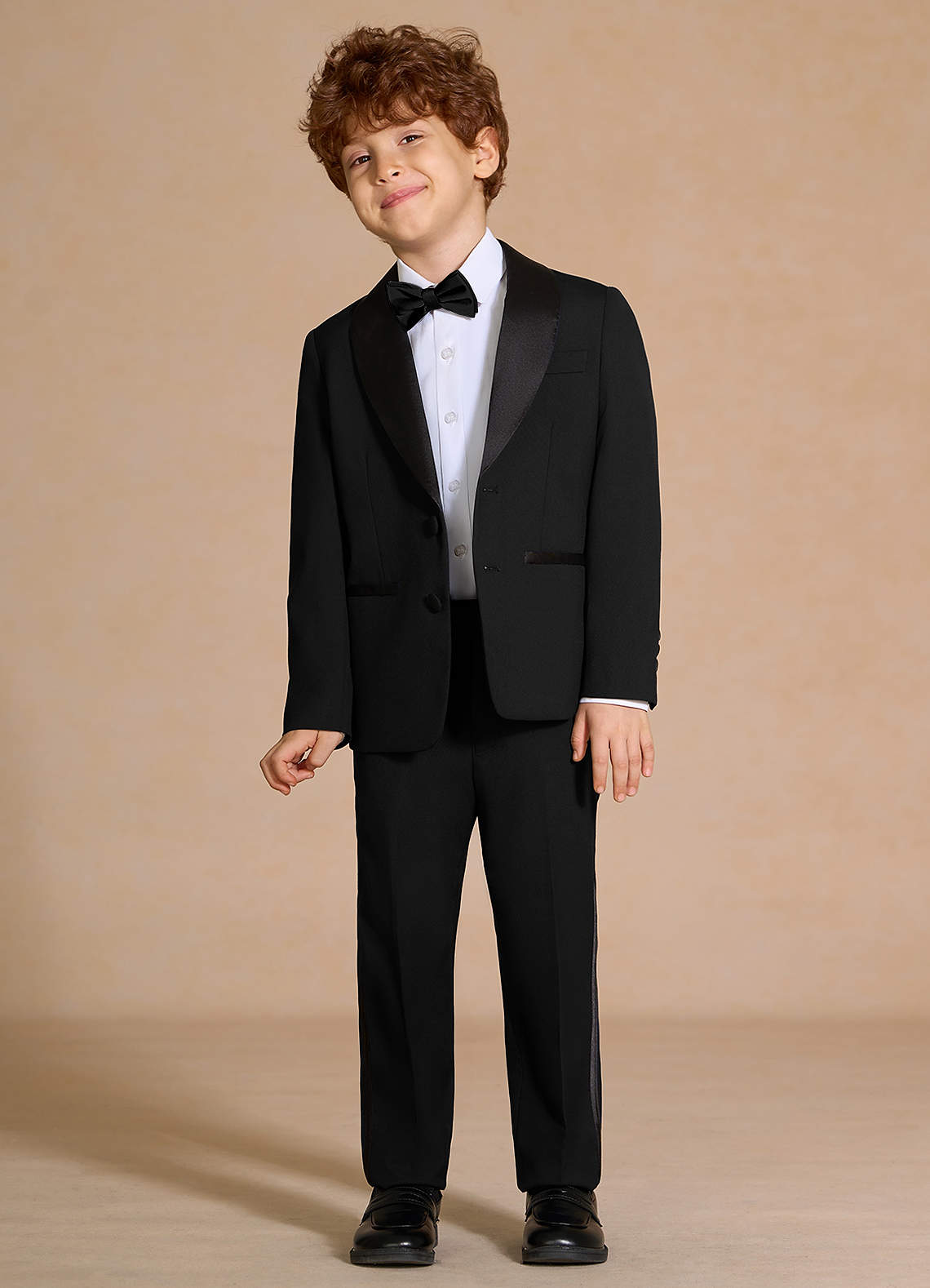 front Lucas Black Boys Shawl Lapel Tuxedos