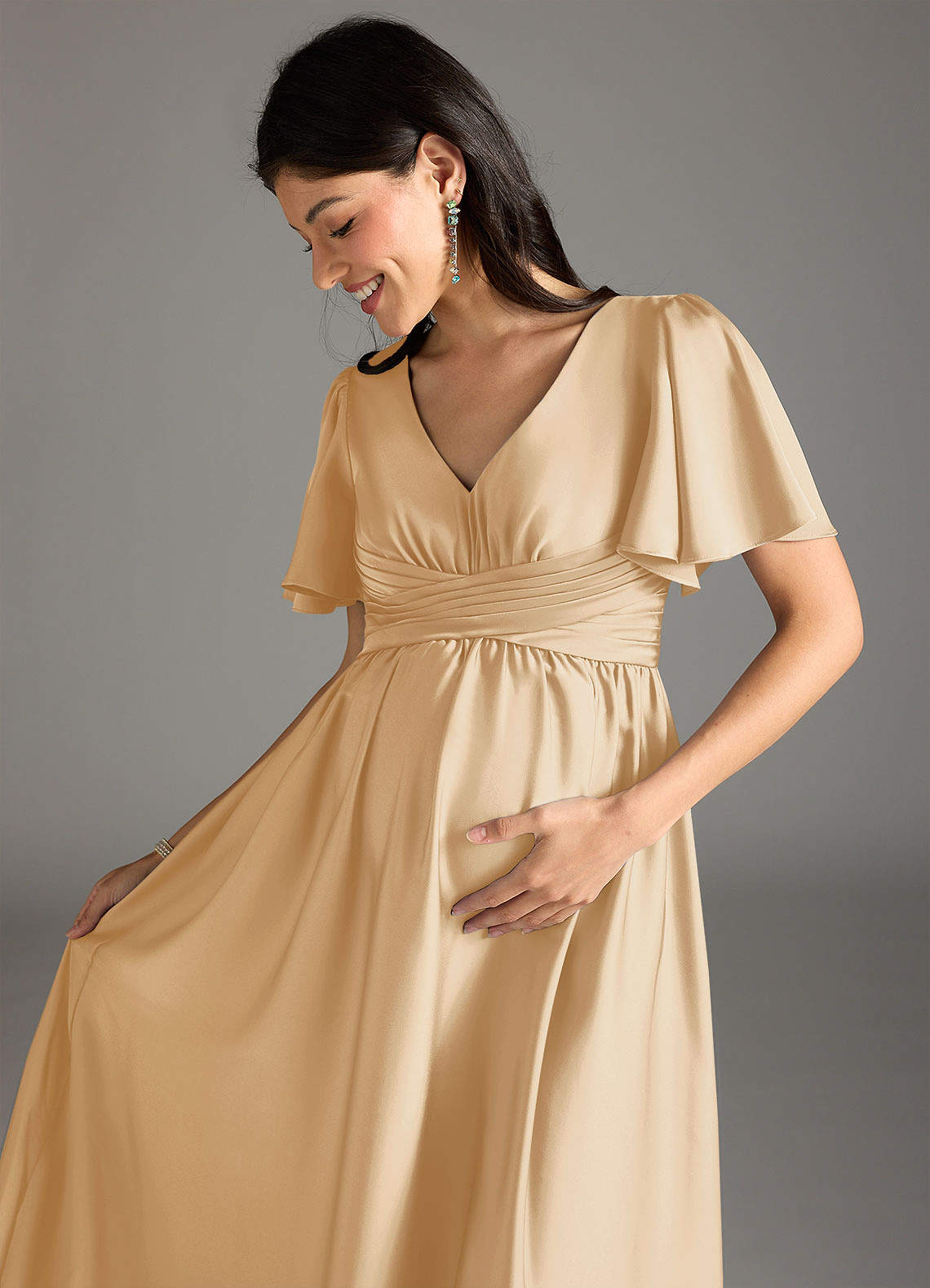 gold maternity bridesmaid dress Moroccan Inlay Dresser – Six-Drawer Bone Inlay Storage Cabinet with Brass  Legs main image 0