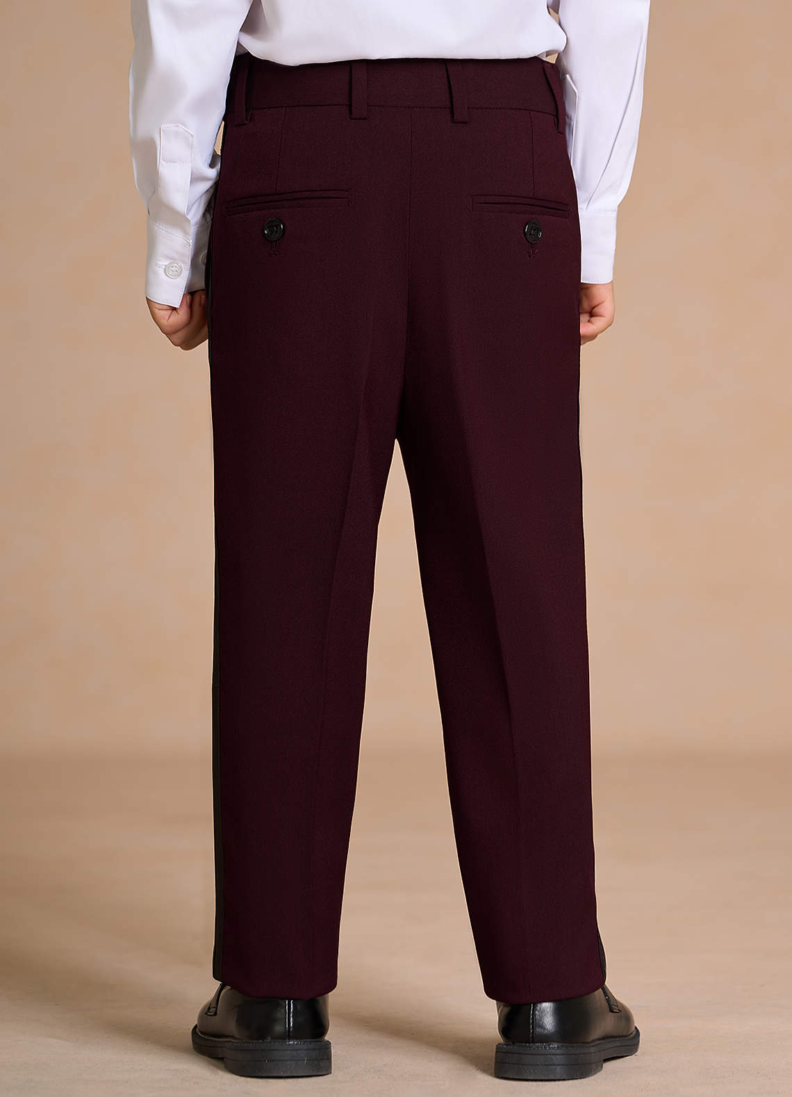 front Michael Burgundy Boys Peak Lapel 2-Piece Tuxedos