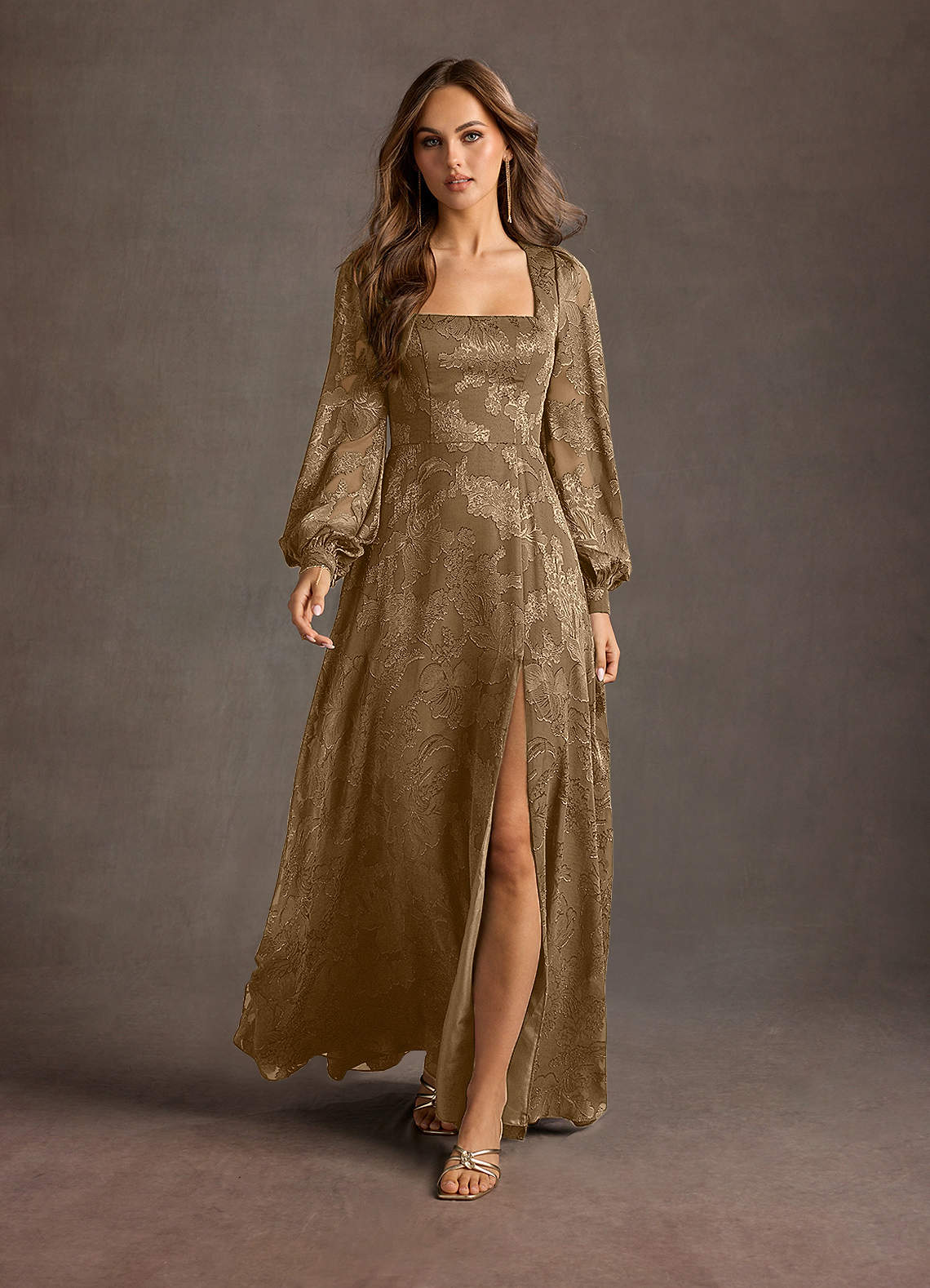 Savanah Mocha Maxi Dress | Azazie