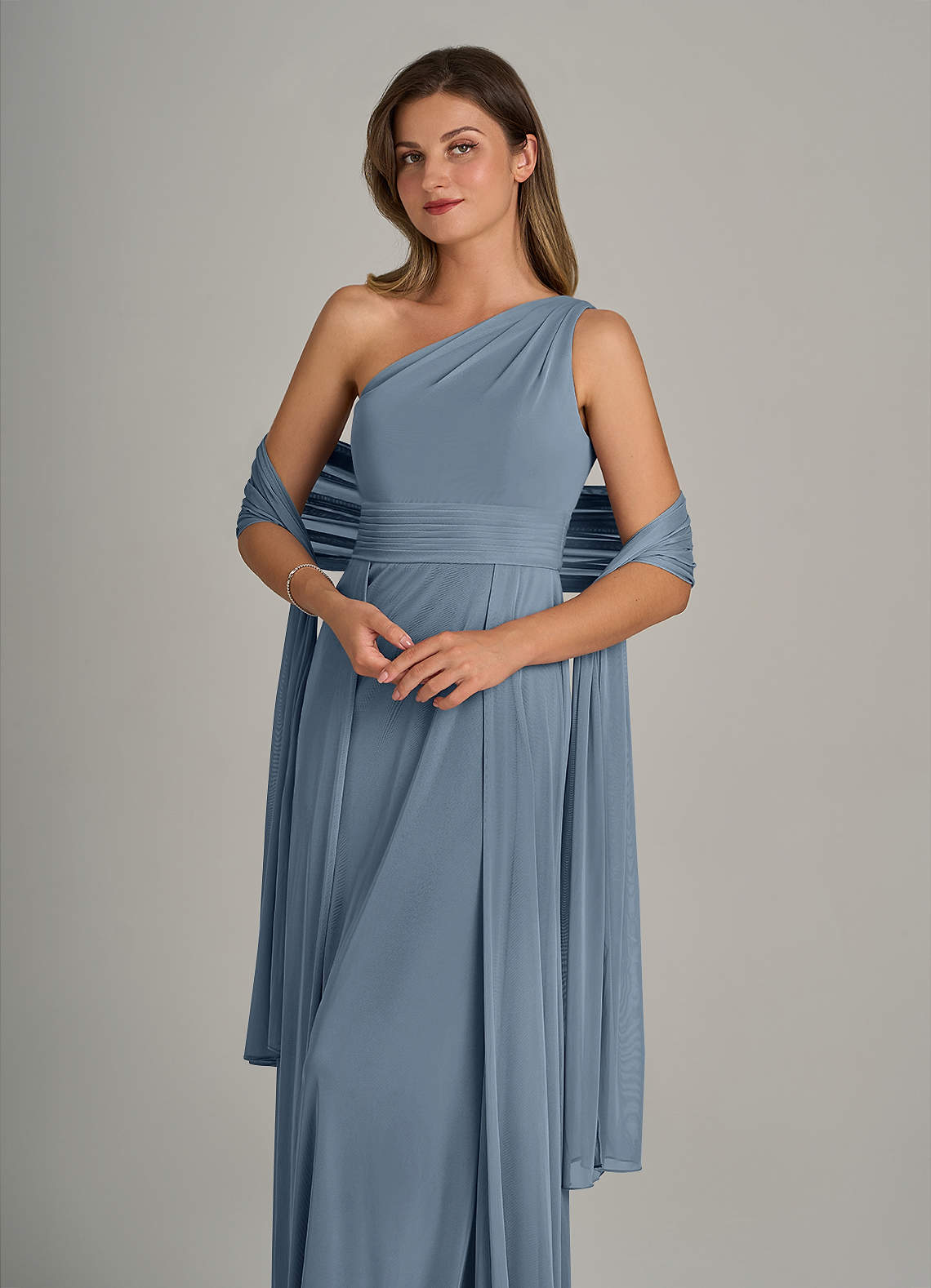 front Azazie Scialle In Rete In Colore Abbinato