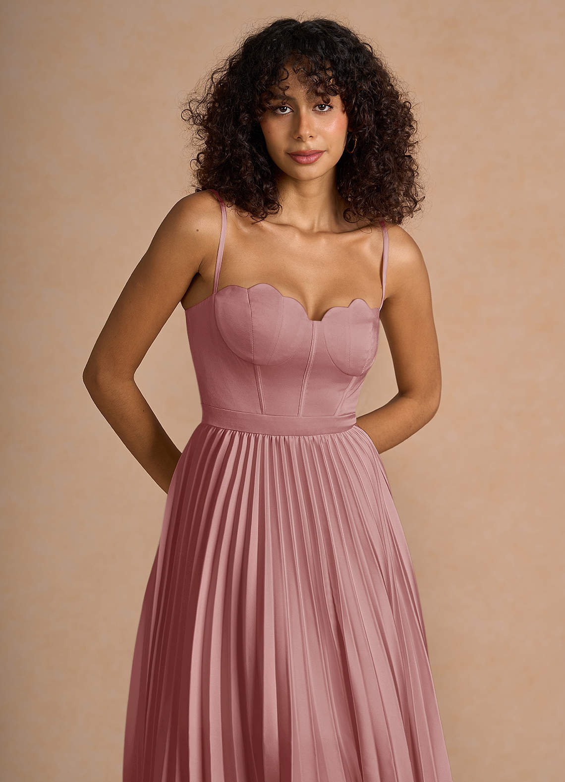 Amlie Light Pink Midi Dress Ready to Ship | Azazie