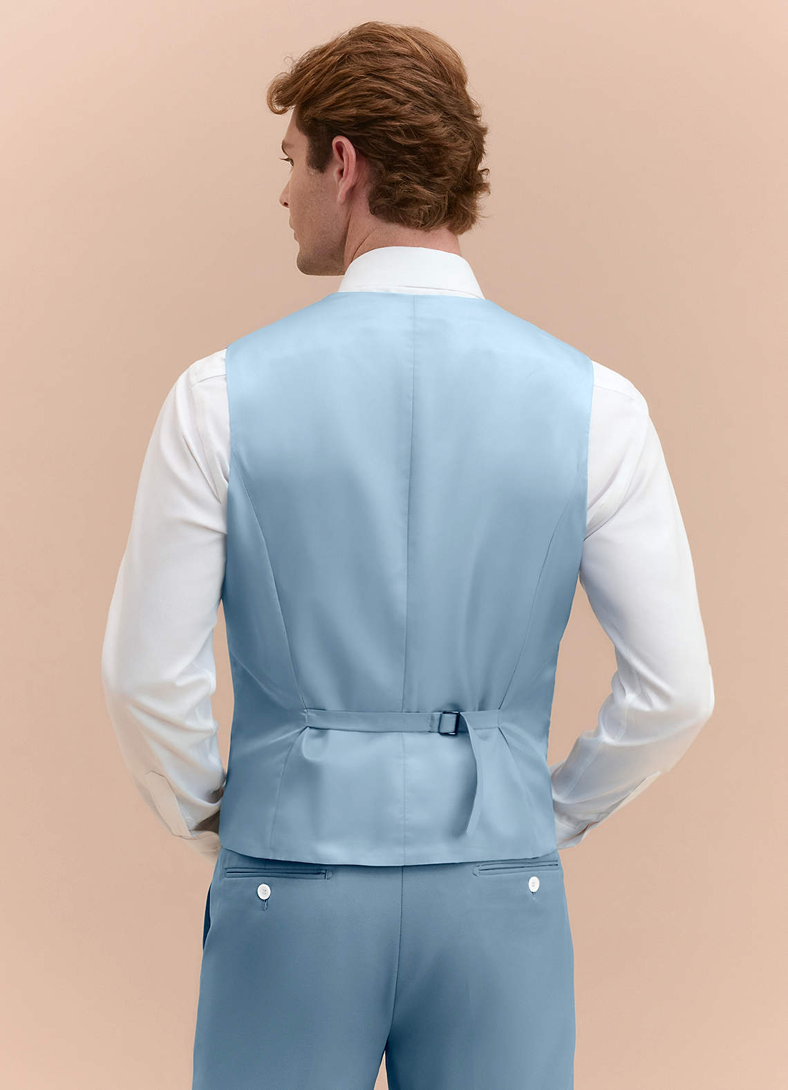 トップス YASHIKI Kusamoe Vest(PALE BLUE) James Light Blue Structured Stretch Suit Vest | Classic Short Suit