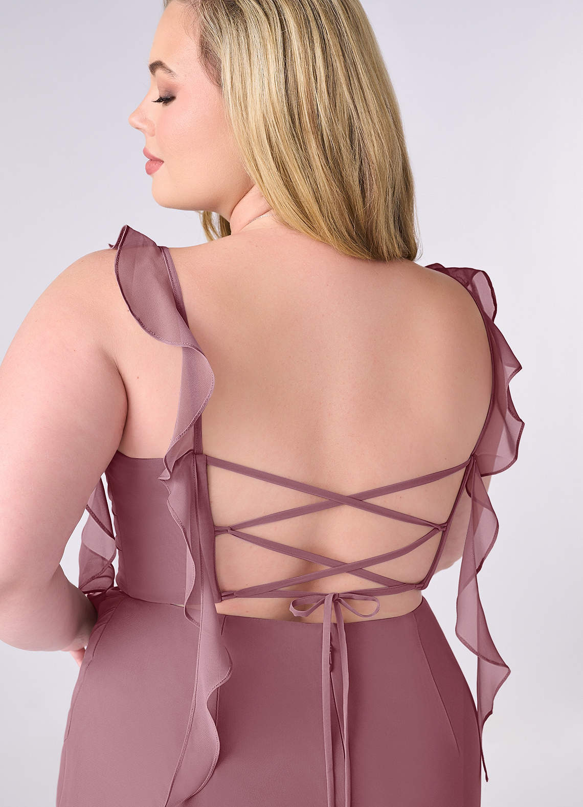 Halter Chiffon Mermaid Ruched Bridesmaid Dress in Candy Pink