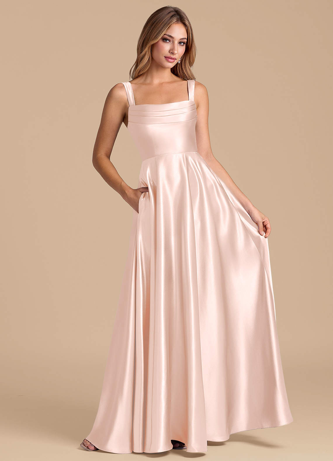 Salmon Silk Elle Pink Dress Azazie A-Line Cowl Floor-Length Stretch Satin Bridesmaid Dresses Rosette Salmon Silk Elle Pink Dress Azazie A-Line Cowl Floor-Length Stretch Satin Bridesmaid Dresses Rosette