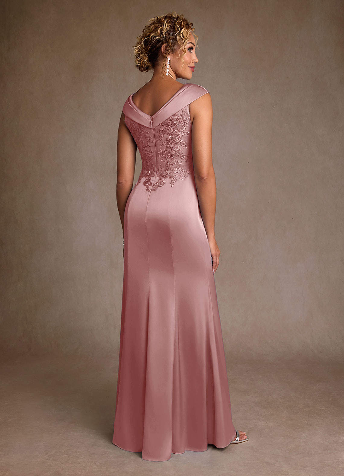 Azazie Santa Monica Dusty Rose A-Line Lace Dress | Azazie