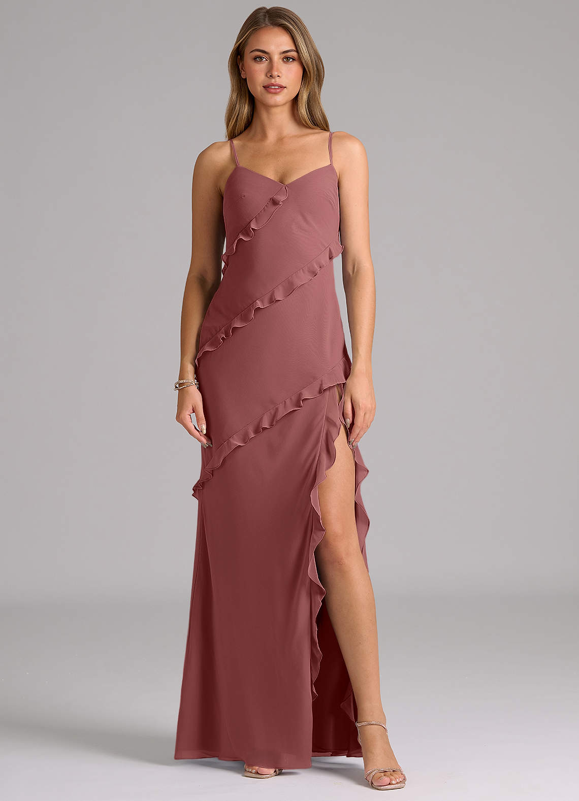 Azazie Nancie Bridesmaid Dresses Amethyst Mermaid Ruched Chiffon Dress image1