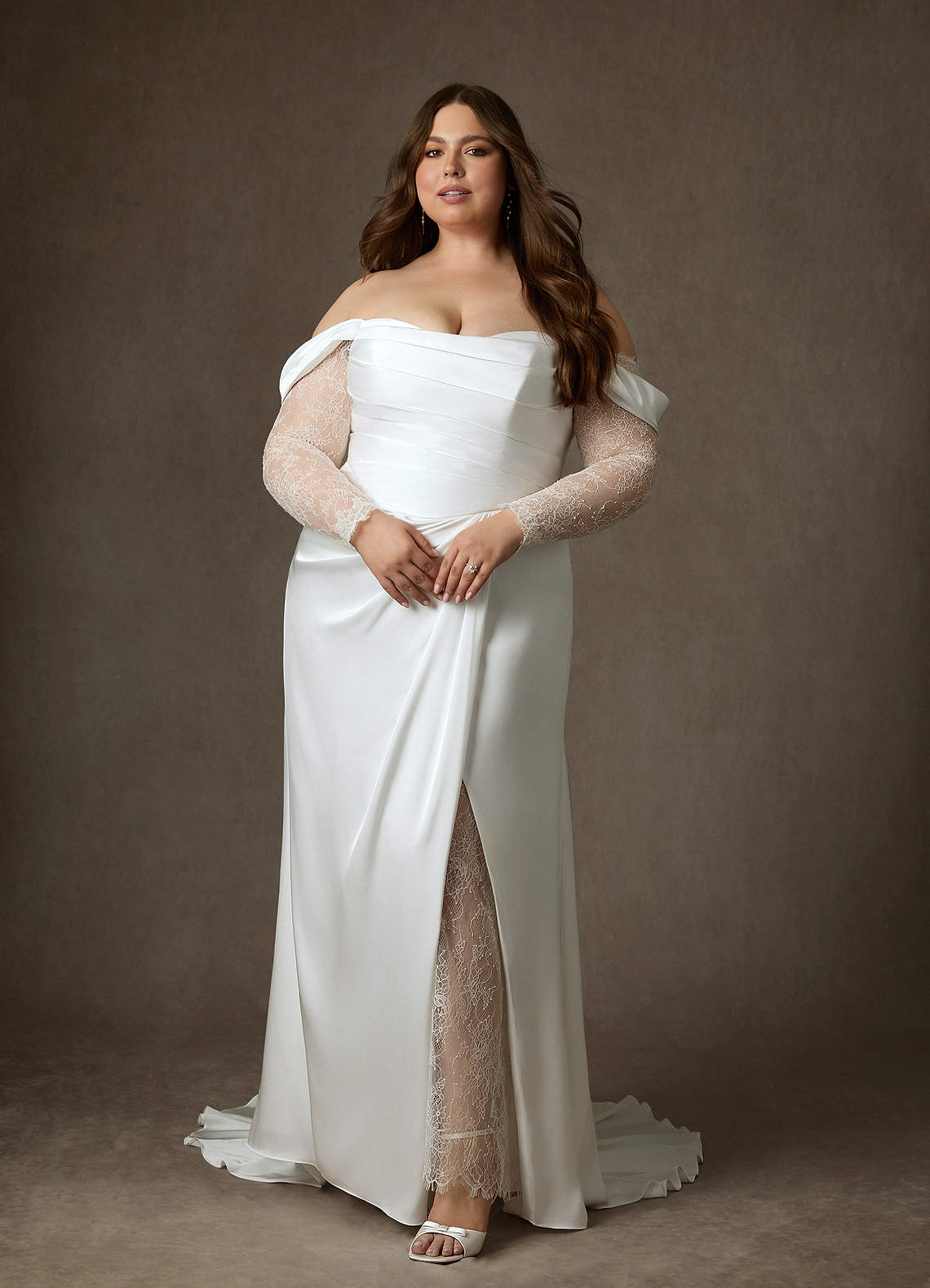 Azazie Alexa Wedding Dresses Diamond White A-Line Sweetheart Neckline Lace Dress image15