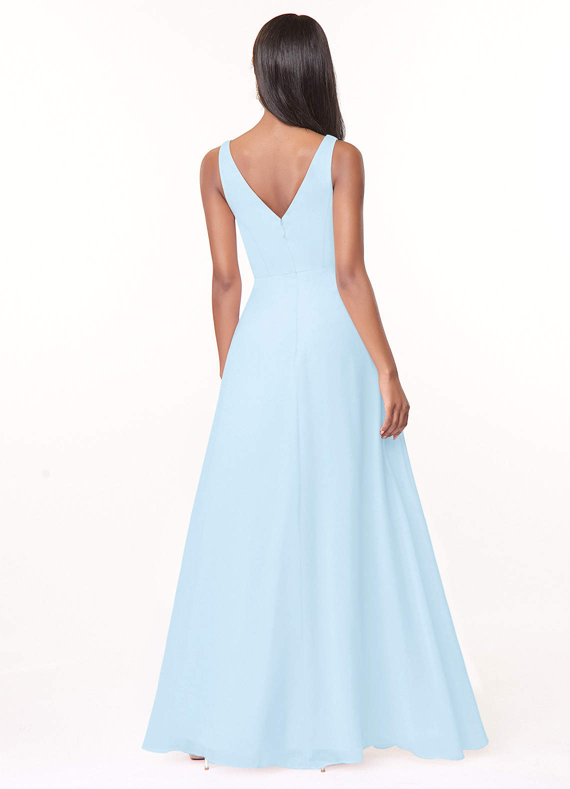 Elegant Sky Blue Chiffon A Line One Shoulder Gala Dress