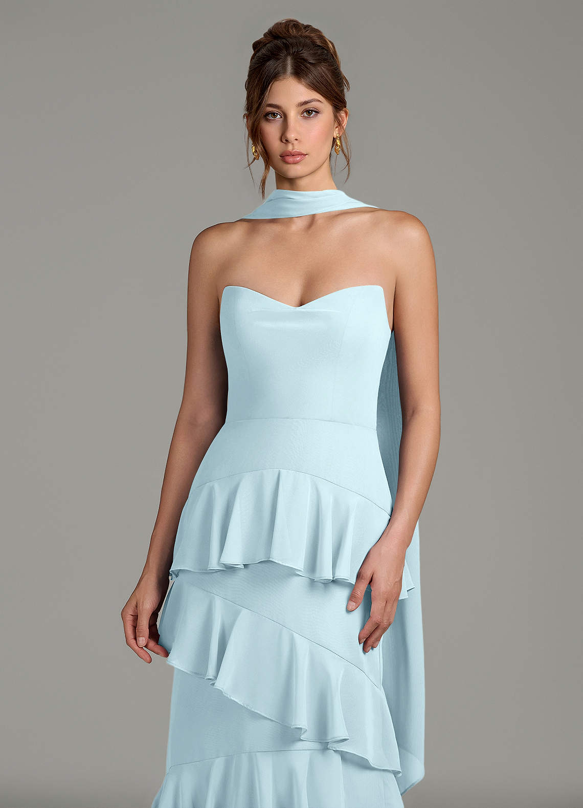 ruched chiffon bridesmaid dress Plus size Peach Ruched Chiffon Wrap Sexy Slit Mermaid Bridesmaid Dress