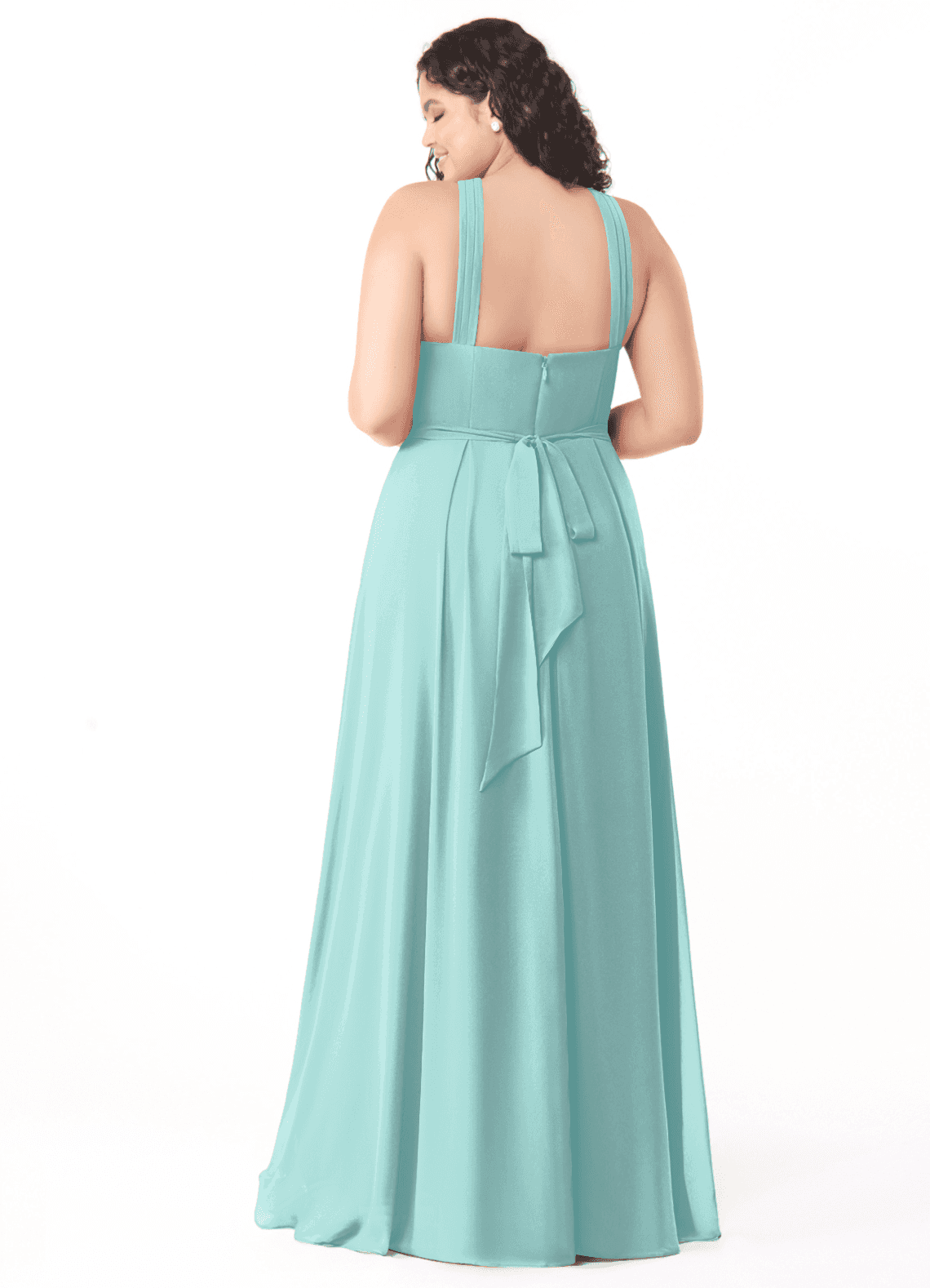 Azazie Dixie Aqua Chiffon Bridesmaid Dresses | Azazie