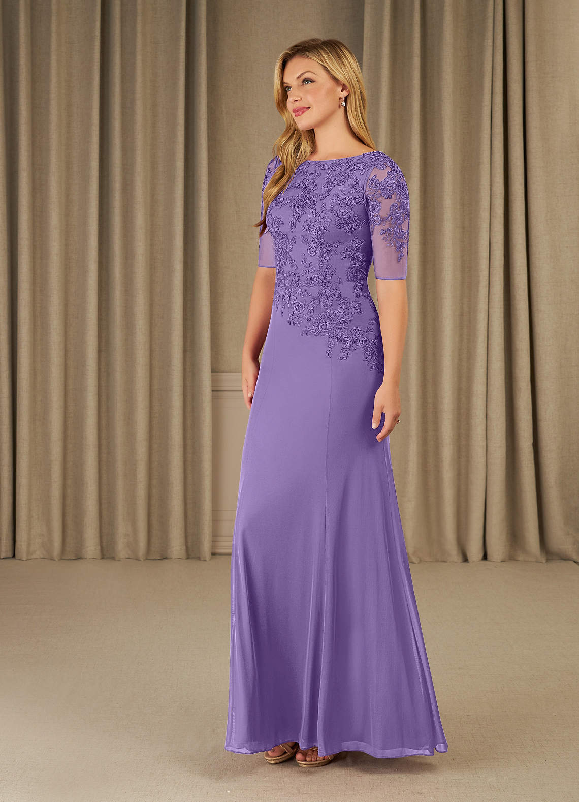 Tahiti Azazie Ivanna Mermaid Lace Floor Length Dress Azazie