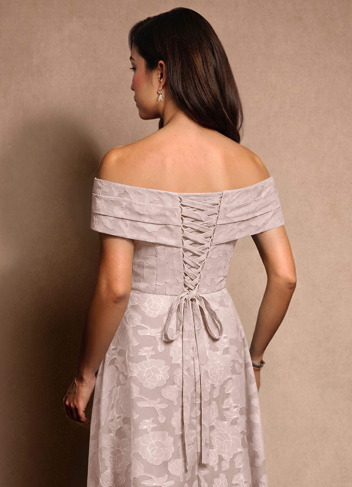 Azazie New Britain vestidos de madre de la novia Vestido de Rosa Rubor de Devorado Floral de Corte en A con Plisado image6