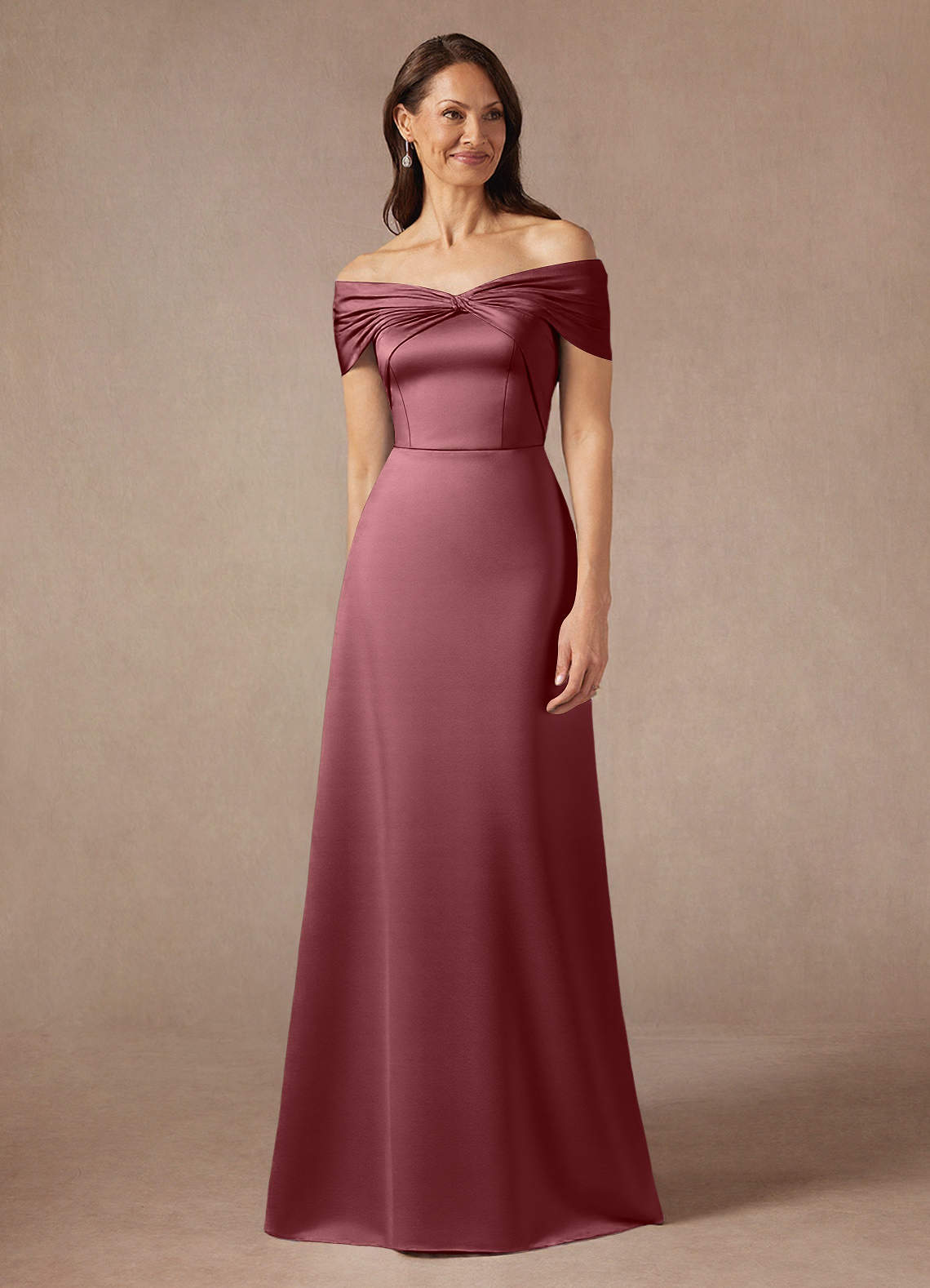 The Isolde Gown – Off-the-Shoulder Stretch Satin Fitted Wedding Dress