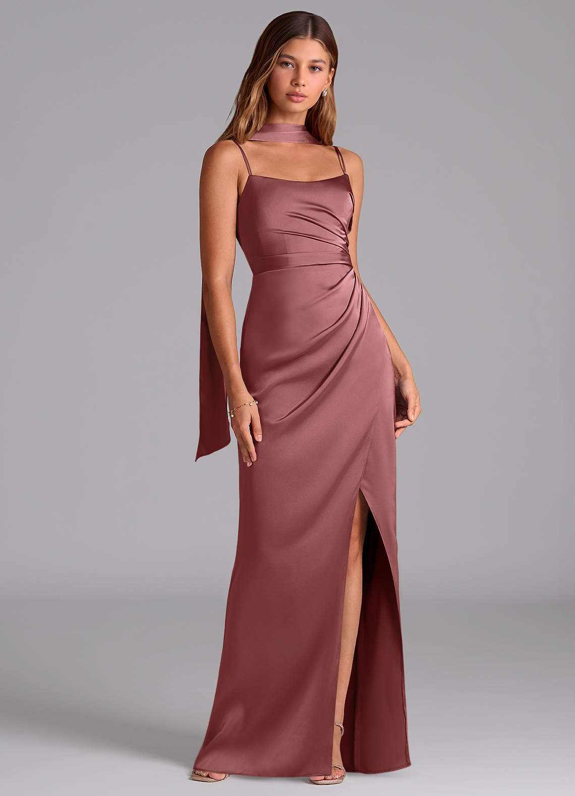 slim fit dress slacks Amethyst Corset Draped Dress S
