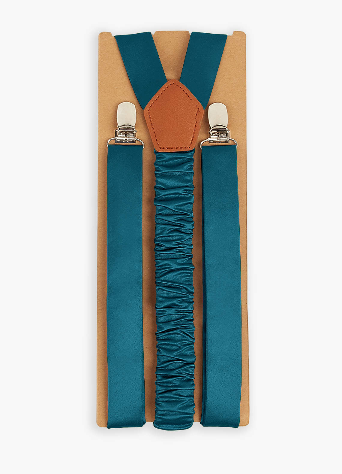 front Matching Color Matte Satin Suspenders