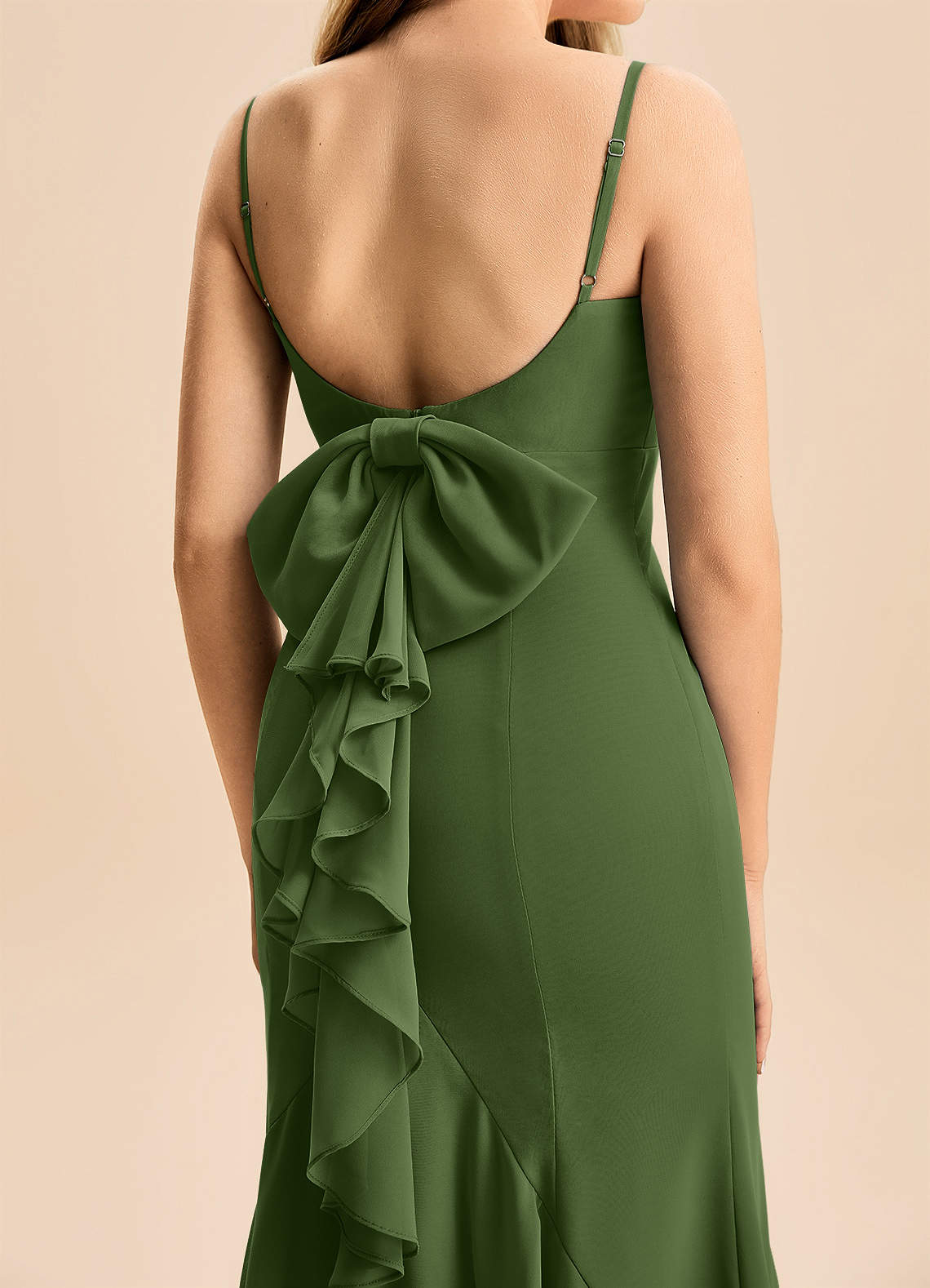 Azazie Lioren Junior 인어 절하다 쉬폰 플로어 길이 주니어 신부 들러리 드레스 image5