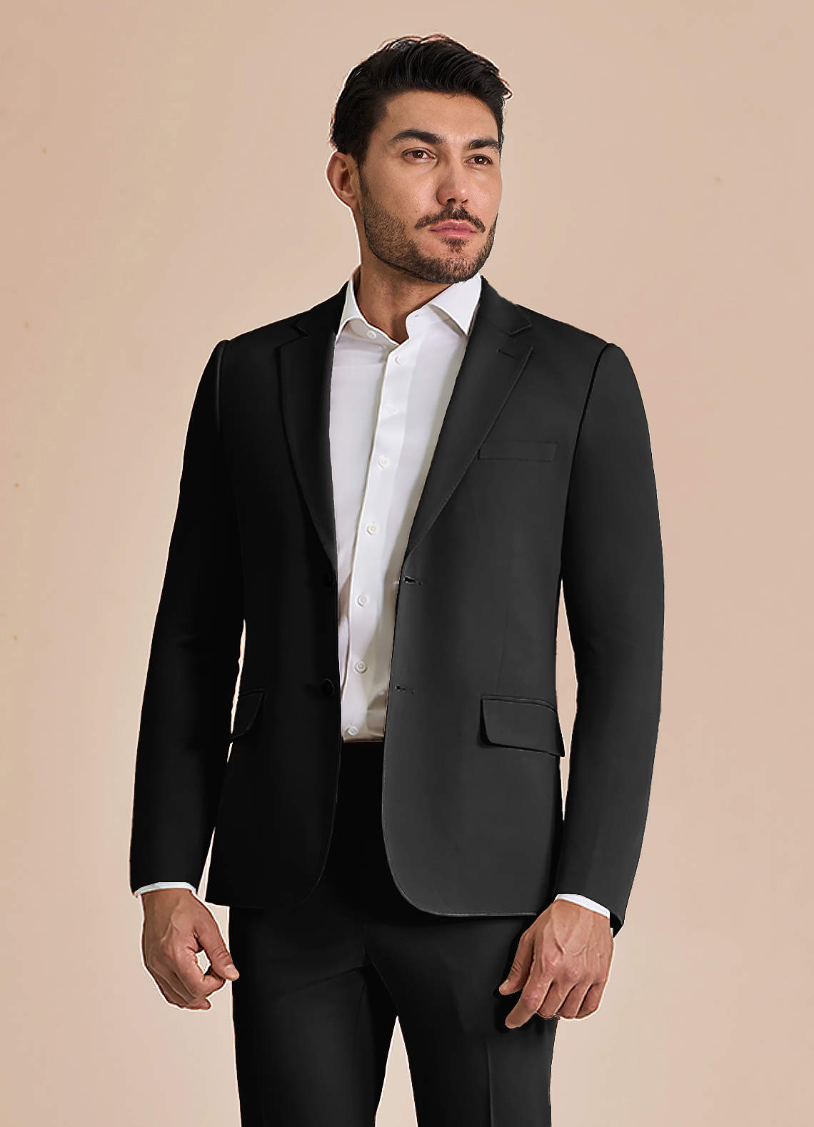 front William Negro Chaqueta de traje