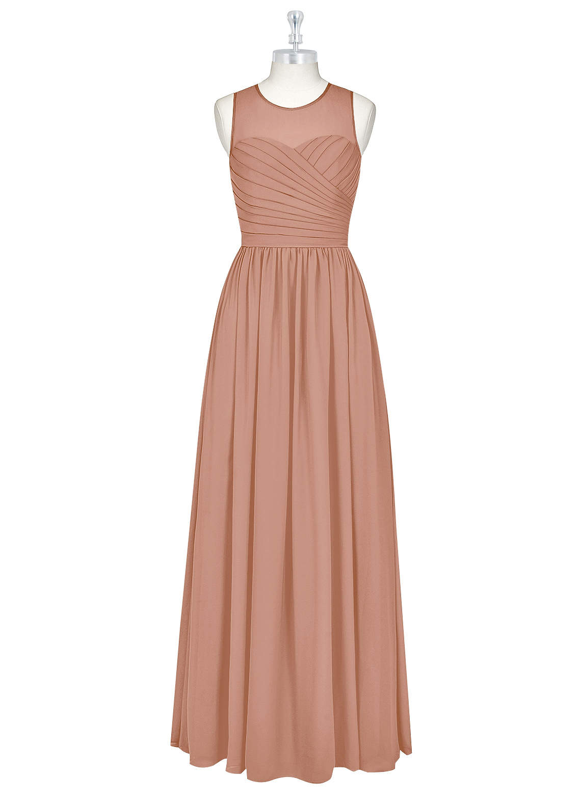 Azazie Nina Champagne Rose Chiffon Bridesmaid Dresses | Azazie