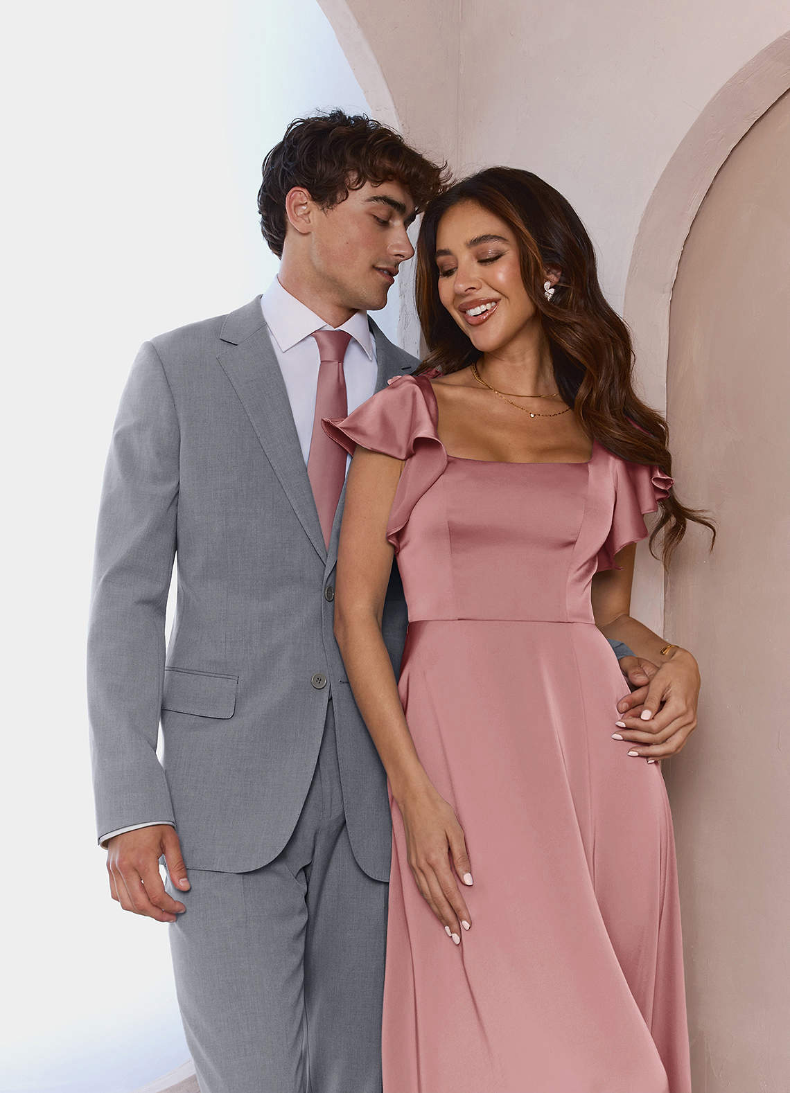 front Savile Grey Wool Blend Dress Pants