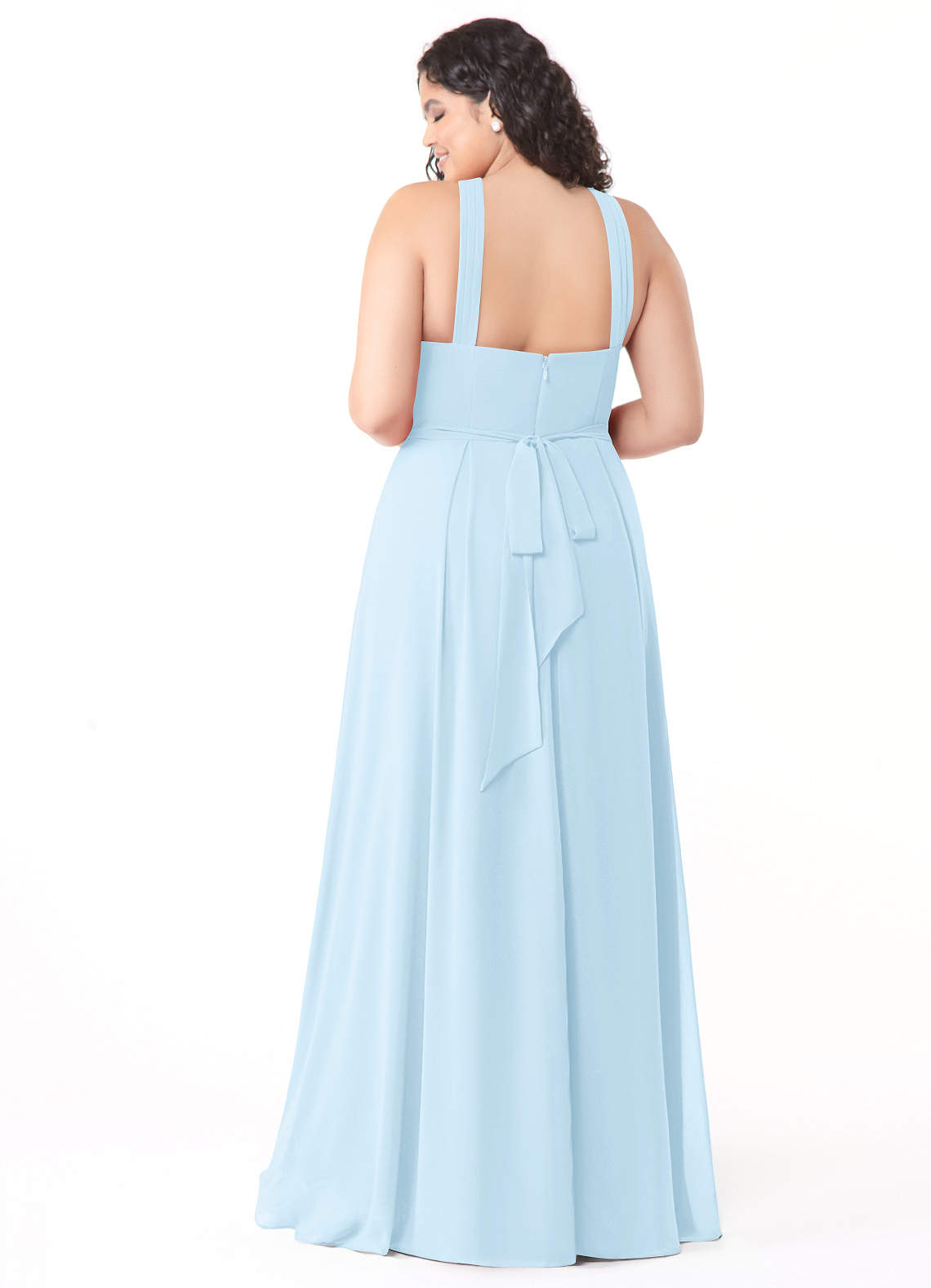 white christmas dresses Plus Size Pleated Midi Chiffon Dress
