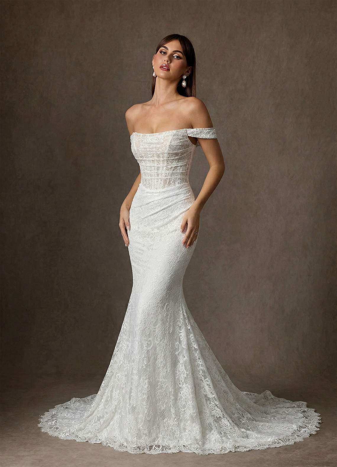 Azazie Idalis Diamond White Champagne Mermaid Lace Dress | Azazie Azazie Idalis Diamond White Champagne Mermaid Lace Dress | Azazie