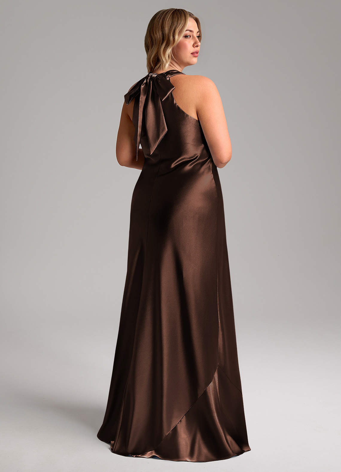 Azazie Doretta Brudtärnklänningar Klä av Sjöjungfru i Metallisk satin Rosett Ganache image8