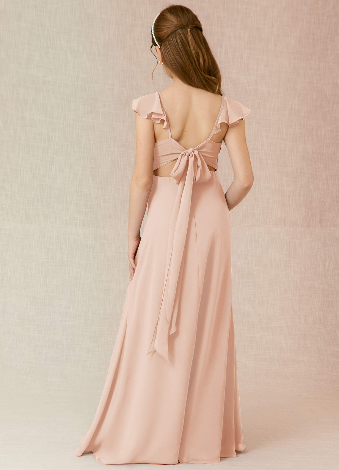 Azazie Everett Junior English Rose A-Line Chiffon Dress image1