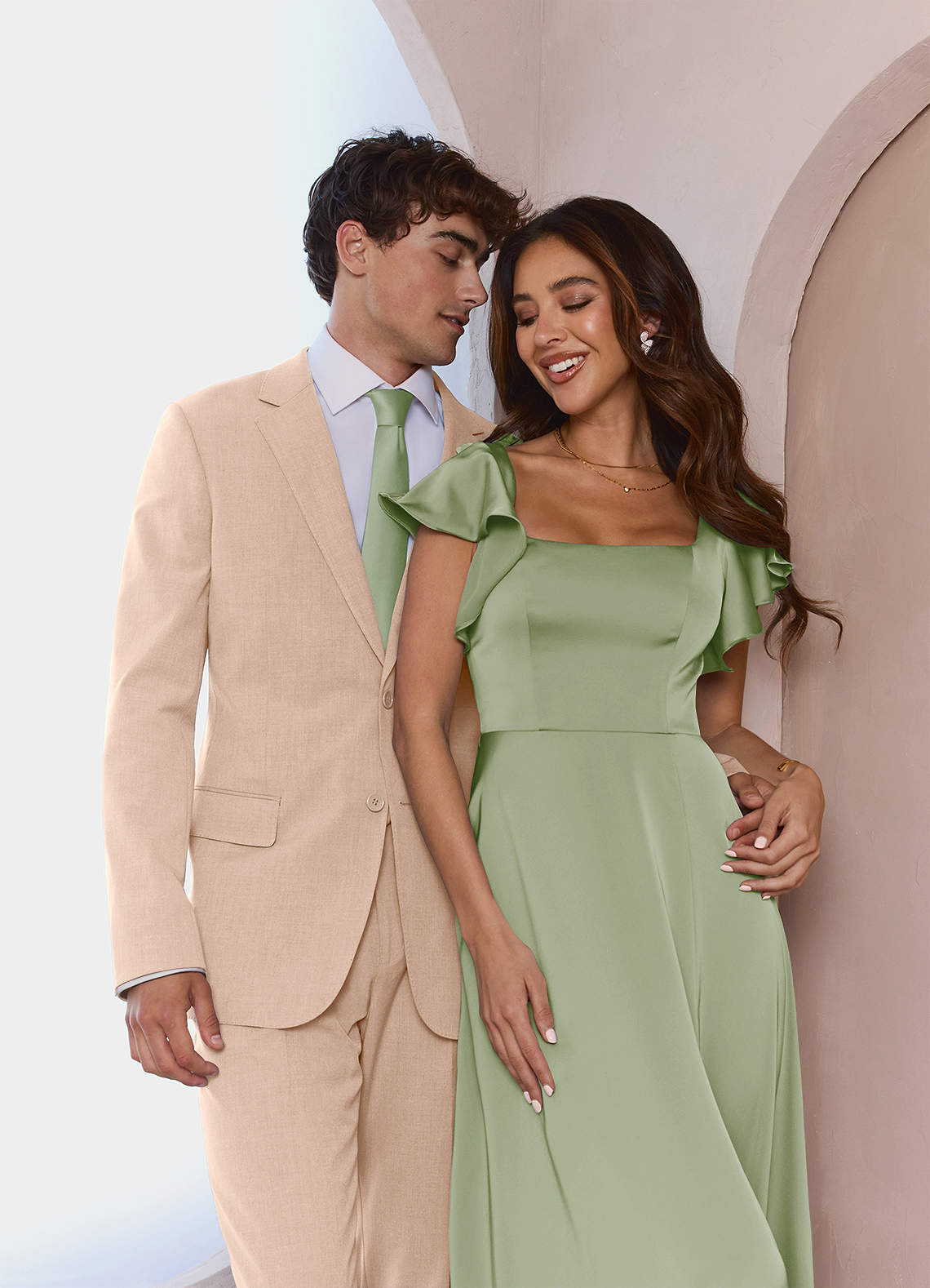 front Savile Tan Wool Blend Suit
