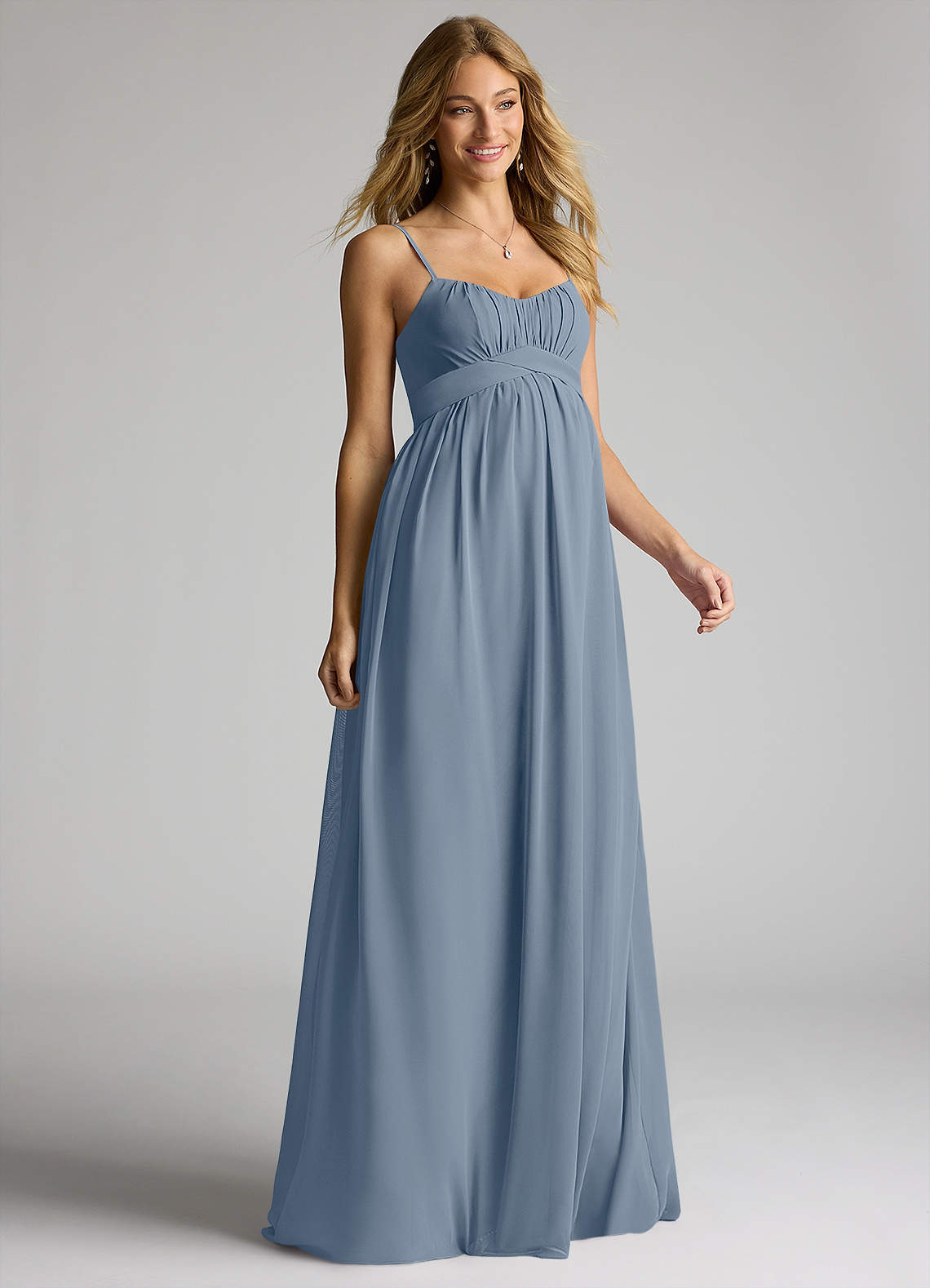 Azazie Llana Abiti da damigella d'onore premaman Abito A-Line Chiffon Floor-Length image1