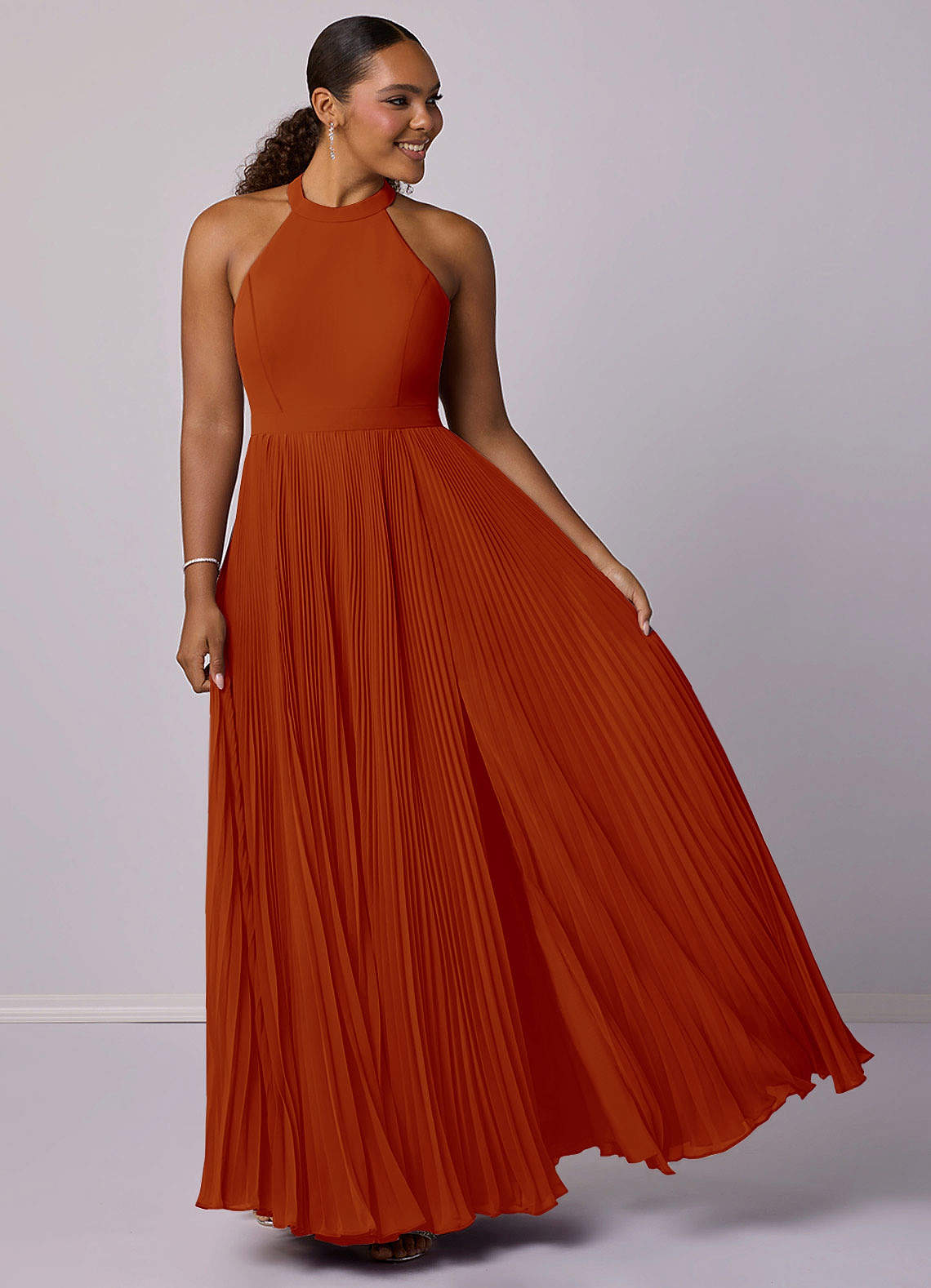 Barbie ♥ Azazie Bridesmaid Dresses Paprika A-Line Pleated Chiffon Dress image8