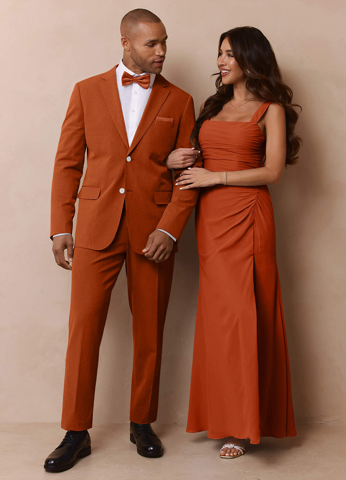 front James Burnt Orange Structured Stretch Suit Jacket