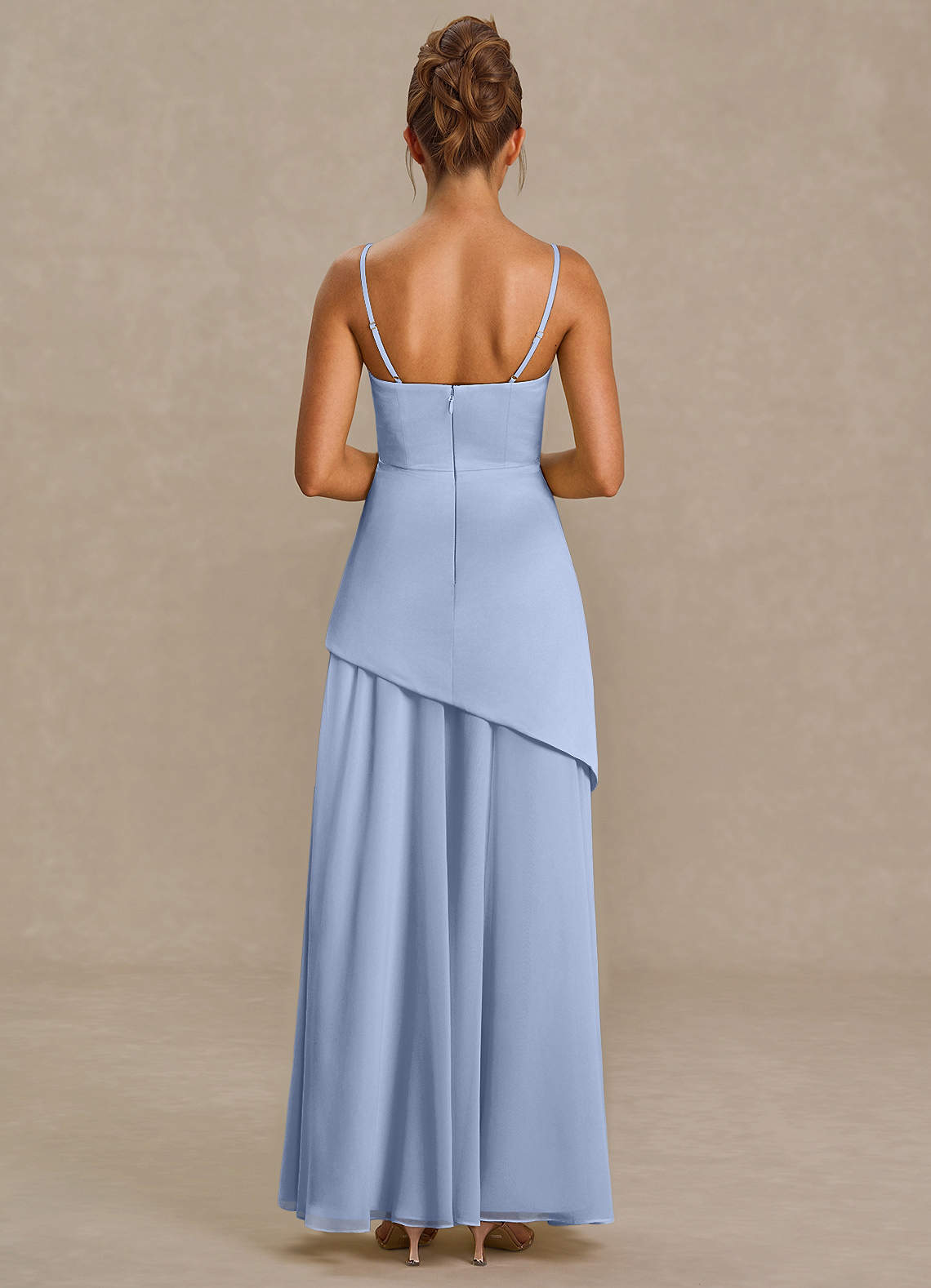 Azazie Plus Size Floor-Length Maxi Dresses A-Line Wedding Guest Formal Dresses Strapless Pale Periwinkle