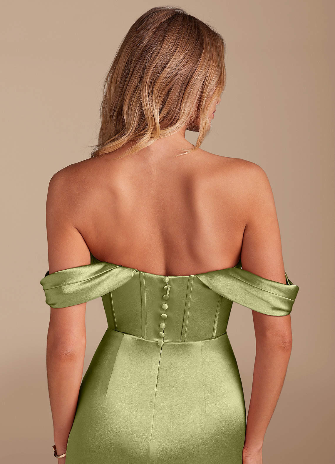 pistachio satin dress Pistachio Bridesmaid Dress Matte Satin Size Large