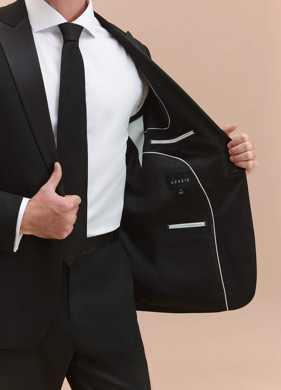 front Hudson Black Peak Lapel Tuxedos Jacket