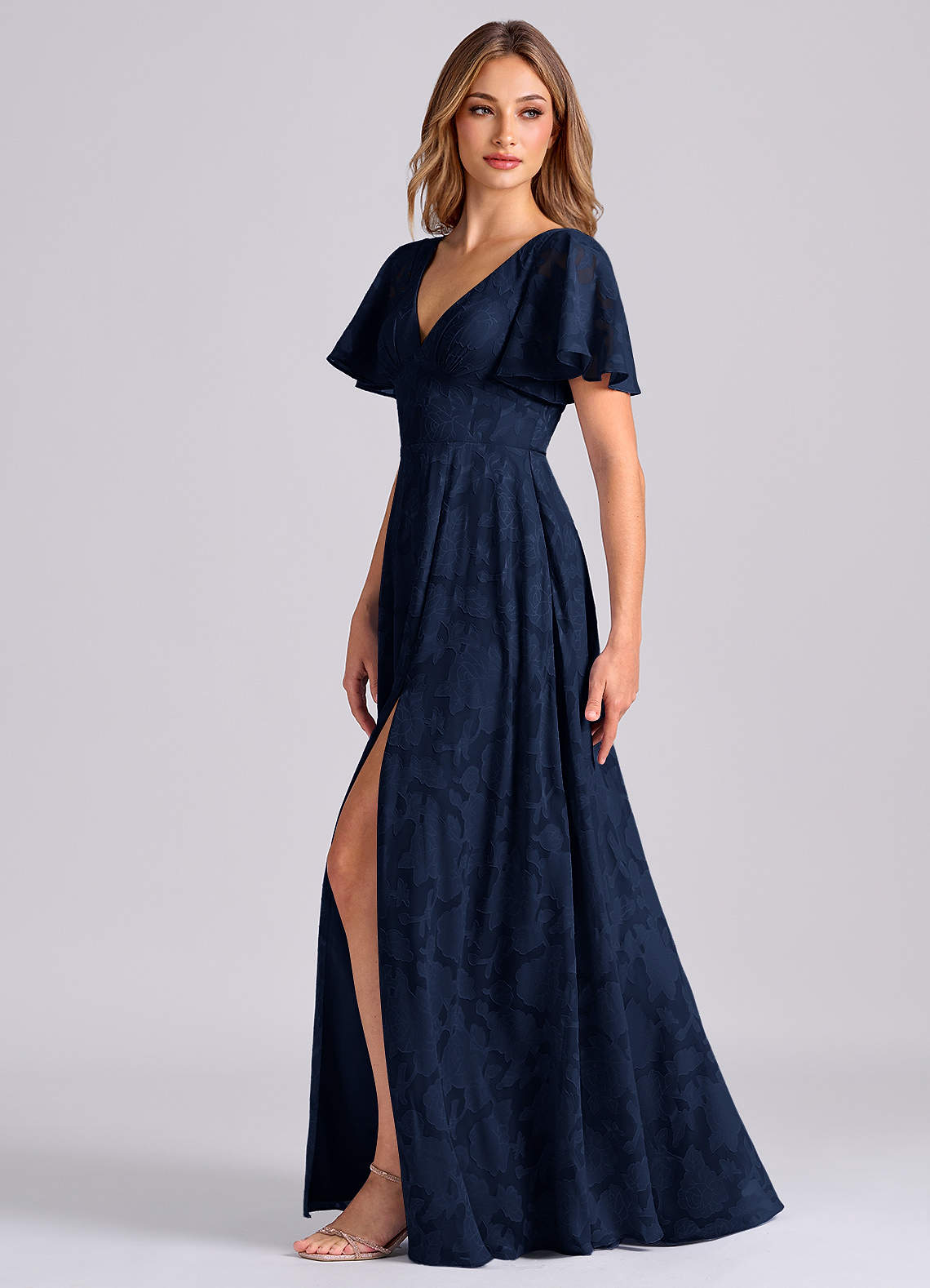 navy blue bridesmaid dress with pockets Dark Navy Bridesmaid Dress,Mother Dress with Sleeves,Long Bridesmaid Dress,BD00195, US22W / Dark Navy