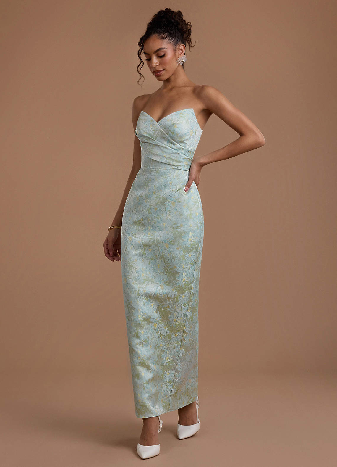 Leona Blue Sage Maxi Dress | Azazie