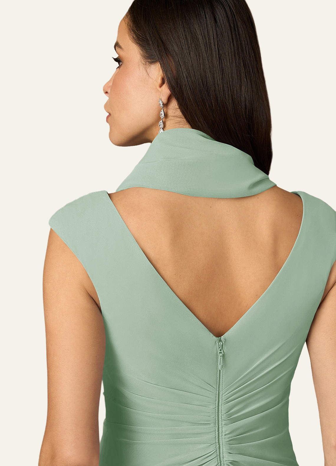 front Azazie Envoltório Sarah Chiffon Cor Combinando