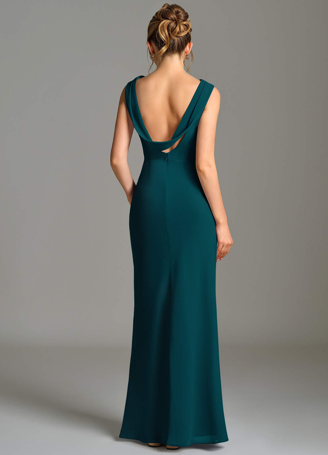 chiffon mermaid bridesmaid dress Azazie Mermaid Boat Neck Floor-Length Chiffon Bridesmaid Dresses