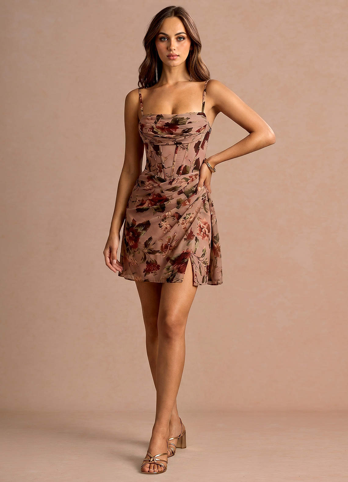 mauve cocktail dress Dark Velvet Burnout - Mock Neck Dress - Mini Dress The lightweight satin fabric drapes beautifully over the body R & M Richards Women's