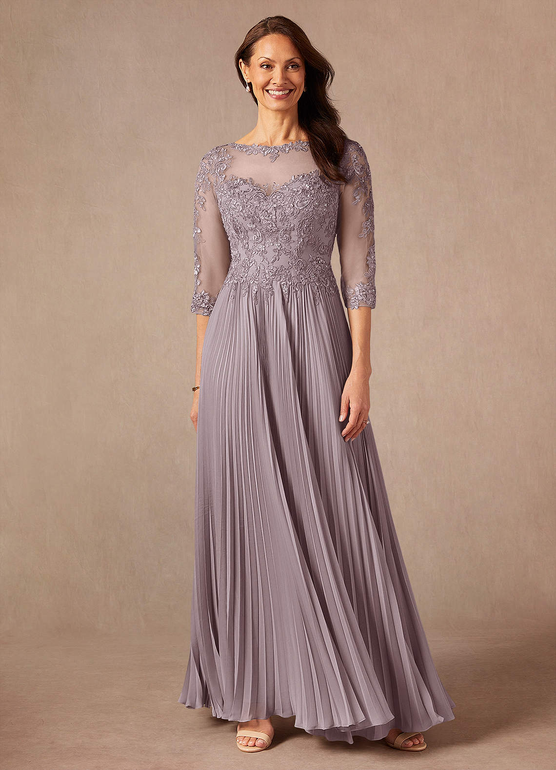 Azazie Corinne Abiti per la Madre della Sposa Abito A-Line in Chiffon Lustrini Dusk image1