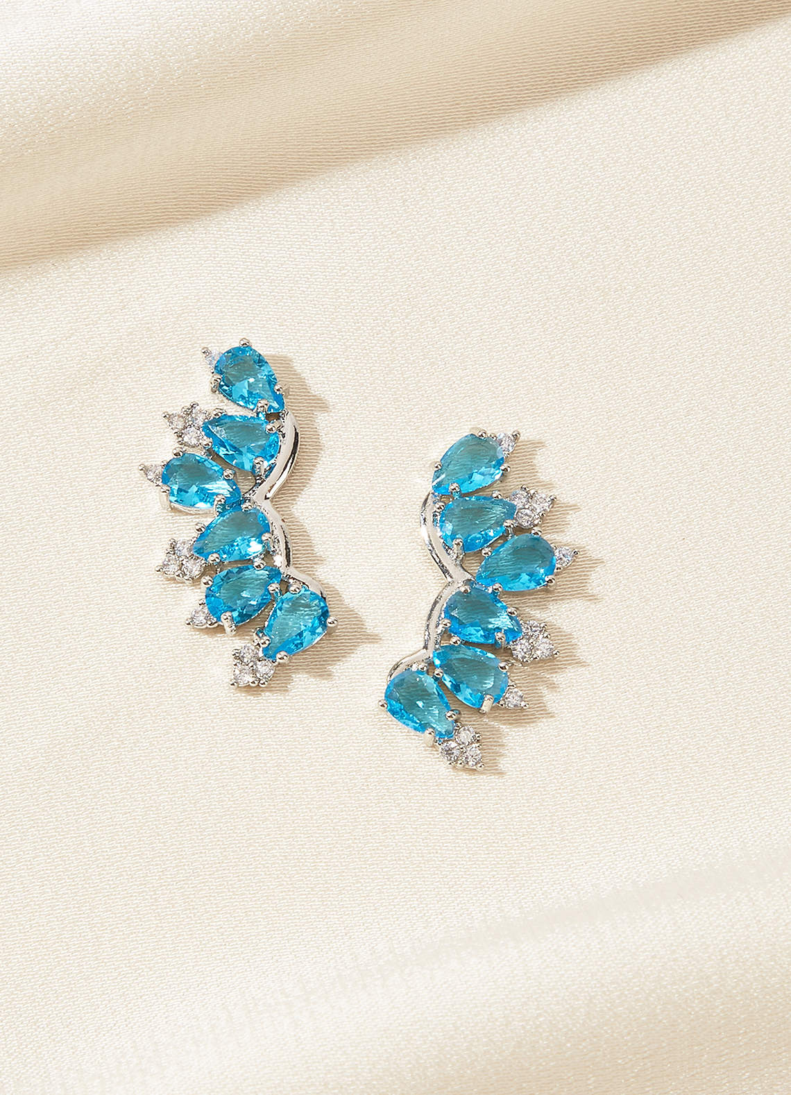 front Colored Crystal Constellation Earrings