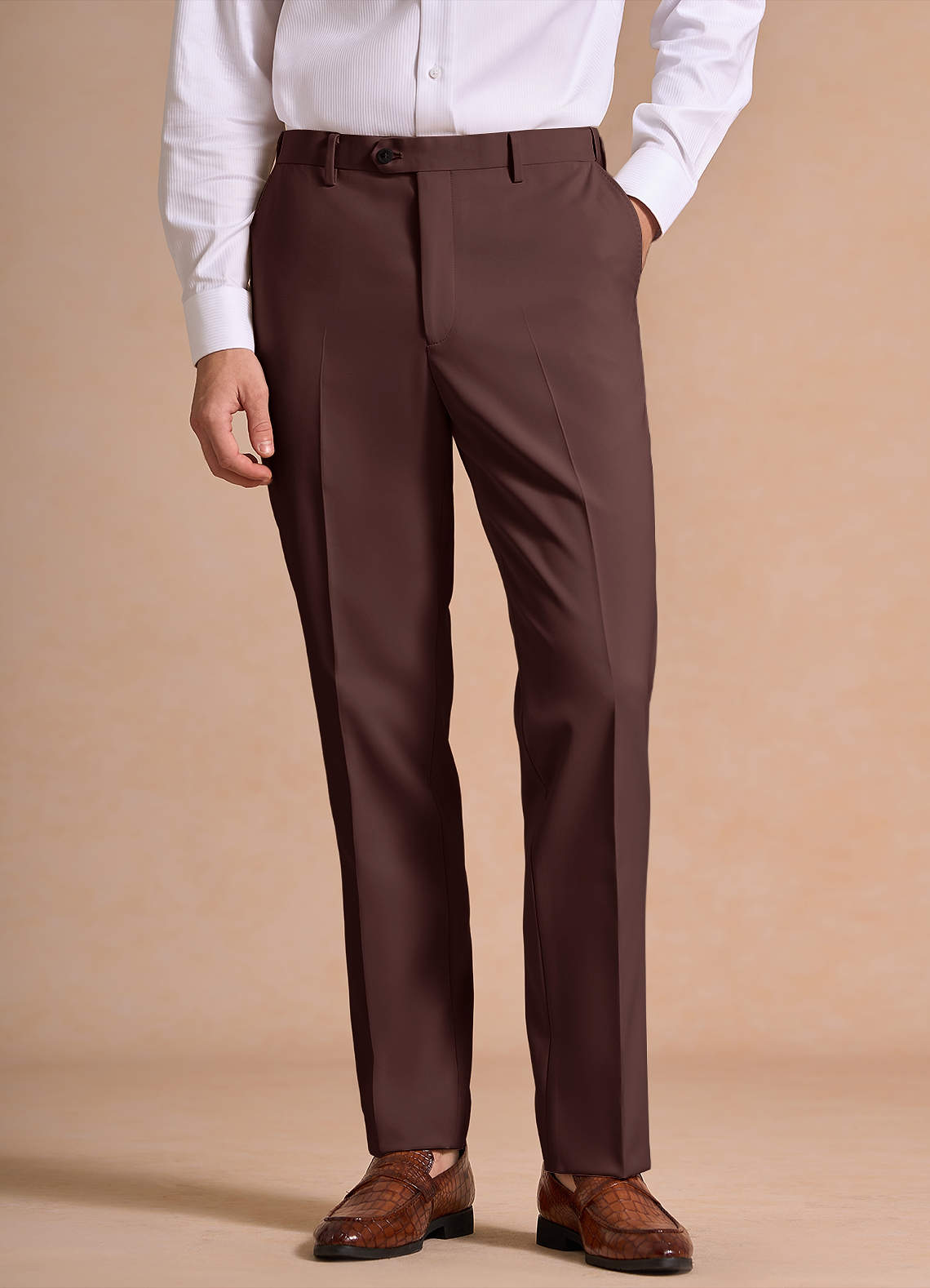 front James Espresso Structured Stretch Dress Pants