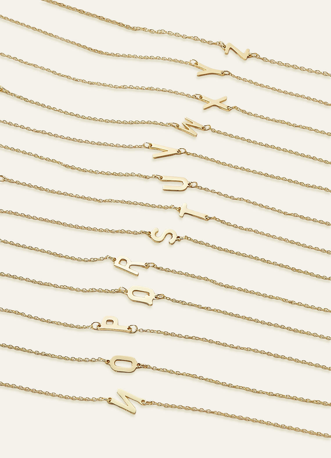 front 3-teiliges Armbandset mit Anfangsbuchstaben