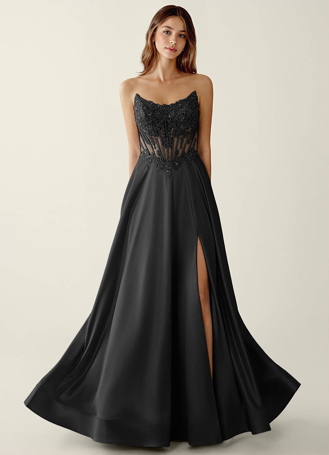 corset wrap dress Azazie 2026 Corset Lace Up A-Line Prom Dress Grey Gown
