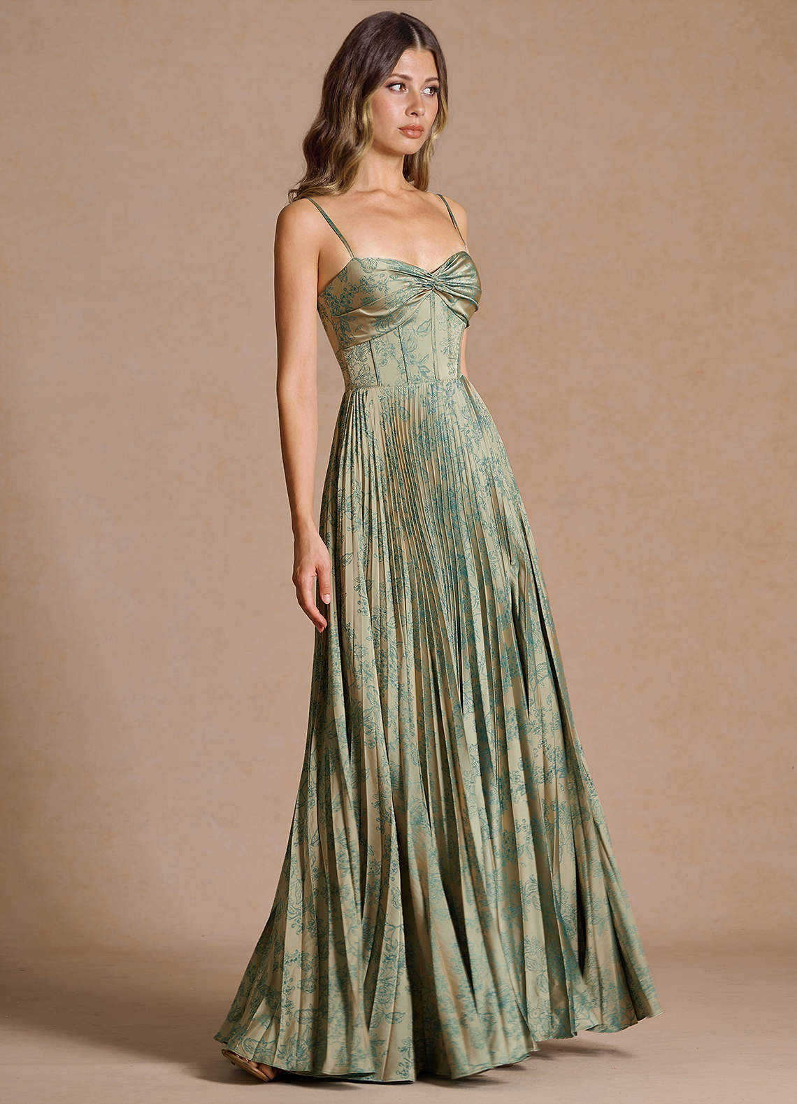 Vesper Platinum Teal Maxi Dress | Azazie CA